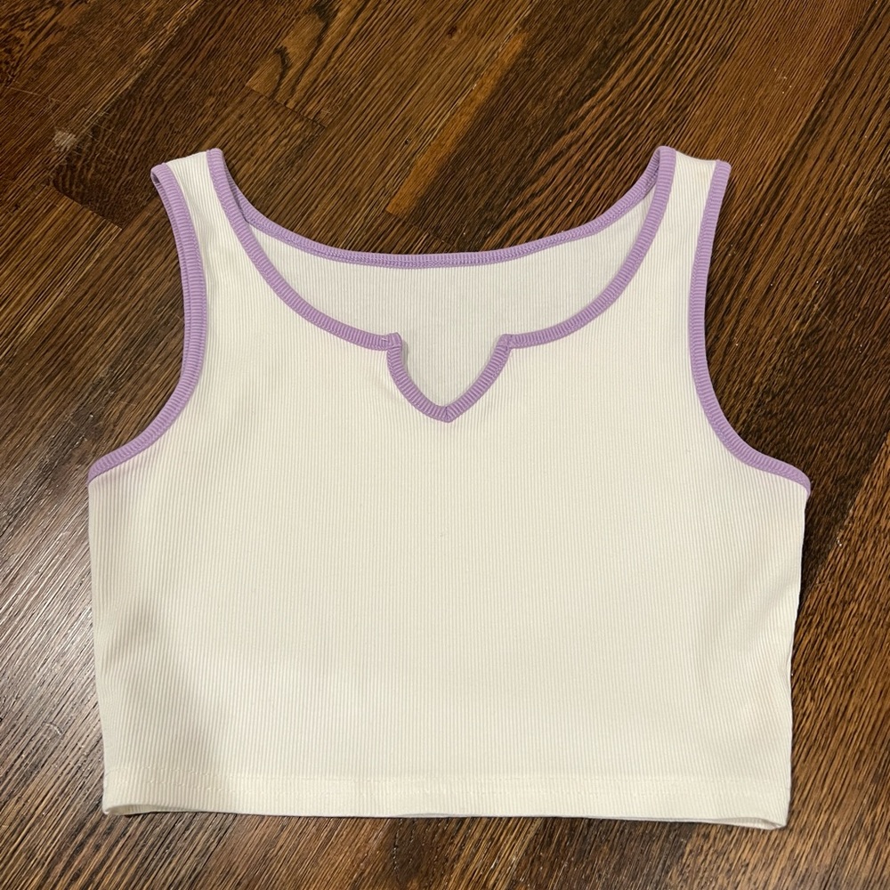 purple outlined trendy tank